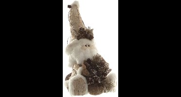 Décoration Père noël Assis en peluche et écorce