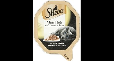 Sheba Mini Filets in Saus Katten Natvoer - Kip & Kalkoen - 22 x 85 gram