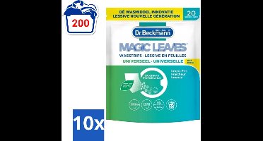 10 x Dr. Beckmann - Magic Leaves Universeel - Wasstrips - Witte en Gekleurde Was - 20 Wasbeurten - Wasstrips - Wasstrips Wit - Wasstrips Gekleurd - Wasstrips 20 Beurten - Wasstrips Milieuvriendelijk