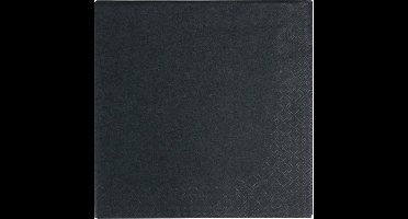Servet | 2-laags | 1/4 vouw | 33x33cm | cellulose | zwart | 250 stuks