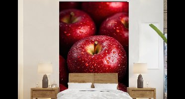 Behang - Fotobehang Rood - Appels - Fruit - Breedte 145 cm x hoogte 220 cm