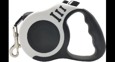 Oprolbare hondenriem, 3 m - wit
