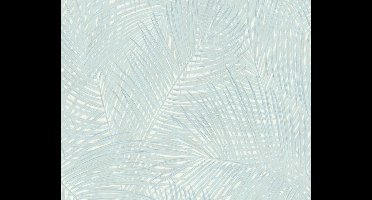 BLAUW GROENE PALMBLADEREN BEHANG - AS Creation Sumatra