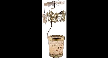 Clayre & Eef Waxinelichthouder Goudkleurig Glas