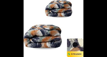 Zelesta Wonderbed Urban Brush 240x200 - Dekbed zonder overtrek - 4 Seizoenen Dekbed - Wasbaar dekbed - Hoesloos dekbed - 2 in 1 Dekbed