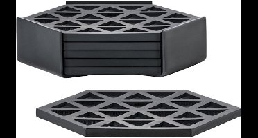 Zone Denmark Triangles Onderzetters 10 x 10 x 3,2 cm 6 stuks Black