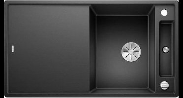 BLANCO Axia III 5S - spoelbak - SILGRANIT - 1 1/2 kom - omkeerbaar - zelf ledigend - zonder sif - glassnijplank - antraciet