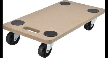 HI Verhuis trolley/hondje - meubelroller - met handvat - MDF - 200 kg - 56 x 30 cm - Transportplank