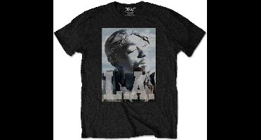 Tupac - LA Skyline Heren T-shirt - 2XL - Zwart