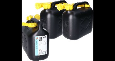 All Ride Jerrycan - 3x stuks - benzinetank - 5 liter - zwart - Brandstof jerrycans