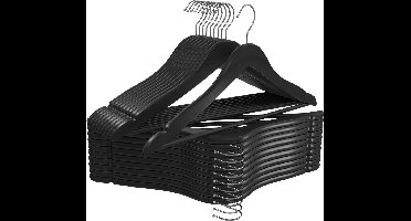 Boraboi® Set van 20 Luxe Houten Kledinghangers met 360 Graden Draaibare Haak en Antislip Functie in Zwart