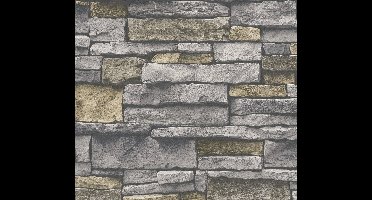 NATUURSTEEN BEHANG | industrieel - Grijs Beige - A.S. Création Elements 2