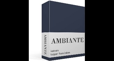 Ambiante Katoen - Topper Hoeslaken - 160x220 - Donker Blauw