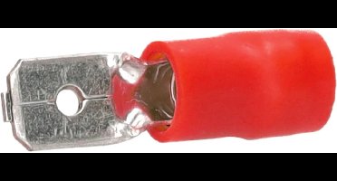 Intercable Q-serie DIN geïsoleerde vlaksteekhuls 0,5-1 mm² 4,8x0,8 messing - rood per 100 stuks (ICIQ148FS)