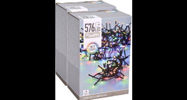 Christmas Decoration clusterverlichting lichtsnoeren -multi 576 leds- 2x - 420 cm