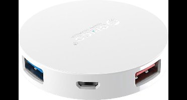 Orico ronde USB 3.0 hub - 4 poorten - OTG-functie - Wit