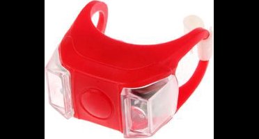 Duo LED silicone fietsachterlicht - afneembaar en eenvoudige bevestiging - rood achterlicht fiets met duo LED
