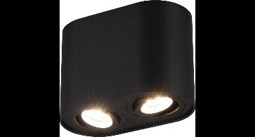 TRIO COOKIE - Plafondlamp - Zwart mat - excl. 2x GU10 4,9 W - Verlichting omhoog en omlaag - Niet dimbaar