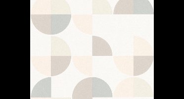 MODERNE CIRKELS BEHANG - Beige Grijs Roze - AS Creation Spot 4