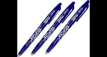 Pilot FriXion - Balpen - Uitwisbaar - Blauw - Medium - 3 Stuks