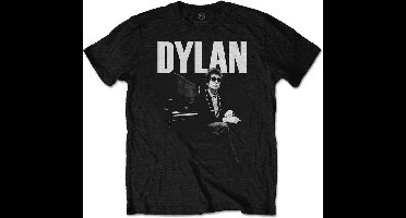 Bob Dylan - At Piano Heren T-shirt - L - Zwart