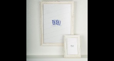 GB Houten Fotolijst – Fotoformaat 15 x 20 - Wit Verdiept