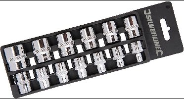 Silverline Metrische dopsleutelset - 12-delig - 6 t/m 21 mm - Chroom vanadium staal