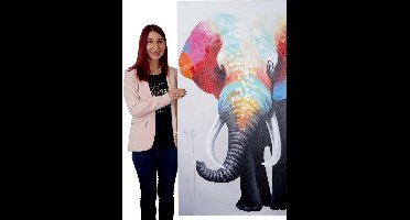 Olieverf schilderij colorful Elephant