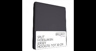 Briljant Bedmode Jersey 1 split hoeslaken Zwart 140x 220