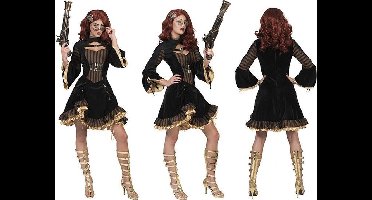 Funny Fashion - Steampunk Kostuum - Hot Steampunk Sally - Vrouw - bruin,zwart - Maat 44-46 - Carnavalskleding - Verkleedkleding
