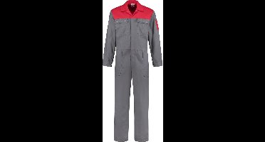 EM Workwear Overall 100% katoen 2-kleurig grijs-rood maat 52