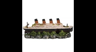 Ebi Scheepswrak Titanic - Aquariumdecoratie - Met Luchtsteen -  39 x 11 x 14 cm