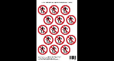 Pictogram sticker P019 - Verboden het oppervlak te betreden - Ø 50mm - 15 stickers op 1 vel