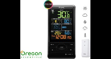 Oregon Scientific weerstation OS Venus- design- Kleurenscherm- barometer- thermometer-hygrometer-maanstanden-zwart