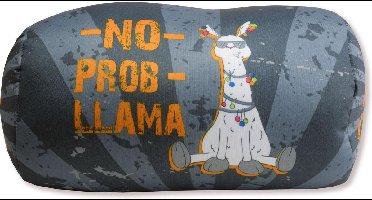 Reiskussen Lama (zwart/grijs) | Lama | grappig nekkussen | Nekrol kussen