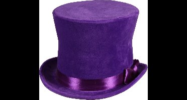 Hoge hoed Flair - Paars - Luxe Hoed - Carnaval - Een Stuk - Maat 58