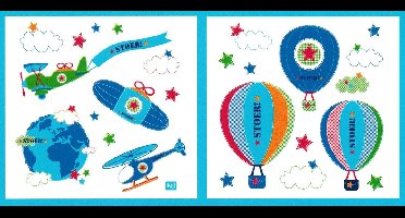 Lief! Stoer! Blauwe Muurstickers voor in de Kinderslaapkamer – 31x30x1cm | Decoratie voor aan de Muur | Verwijderbaar en Herplaatsbare Wandplaatjes