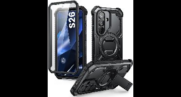 Armorbox geschikt voor Samsung Galaxy S26 hoesje met screen protector - Zwart