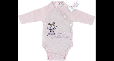 VIB® - Overslag romper 'Mini Ballerina' rose smoke (0-3 m) - Babykleertjes - romper - rompertjes - rompertjes met tekst - baby cadeau - baby aankondiging - overslagromper