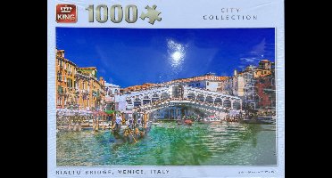 King - Legpuzzel Rialto Bridge Venice Italy - Legpuzzel voor volwassenen 1000 stukjes - City Collection