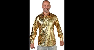 Magic Design Verkleedblouse Hologram Polyester Goud Maat Xl