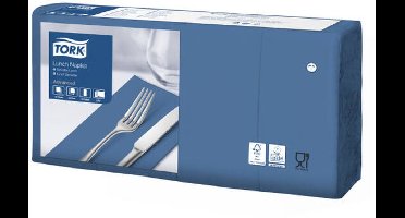 Tork 477419 soft lunchservet advanced donkerblauw 33x33 cm 3-laags 1500 stuks (477419)