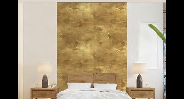 Behang - Fotobehang Industrieel - Textuur - Goud - Breedte 140 cm x hoogte 220 cm