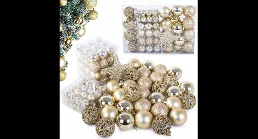Hangzhou A Link Star Technology - Kerstbal Set - 100 stuks - Goud - Diverse Maten