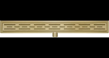 Wiesbaden Drain Douchegoot met Flens 100 cm. - Goud Look - Geborsteld Messing