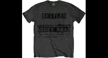The Beatles - Abbey Road Sign Heren T-shirt - S - Grijs