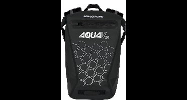 Rugzak Oxford Aqua 20 Liter zwart - Zwarte rugzak - Waterdichte Rugzak - Rolltop Sluiting - Reflecterende details - Soft Padding - 20 Liter