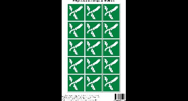 Pictogram sticker E035 Mes voor overlevingsvlot - 50x50mm 15 stickers op 1 vel
