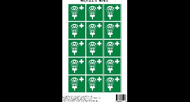 Pictogram sticker E011 Oogdouche - 50x50mm 15 stickers op 1 vel
