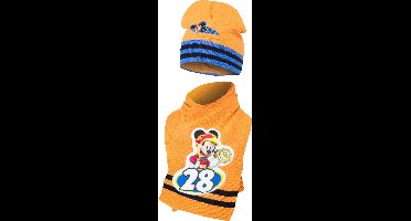 Mickey mouse|muts en sjaal|kleur oranje Mt 48/51